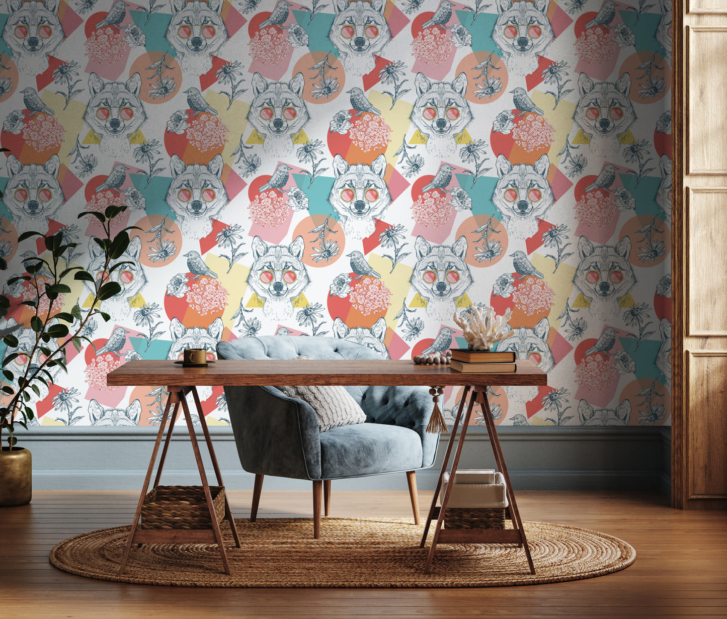 Cool Wolf Peel And Stick Removable Wallpaper