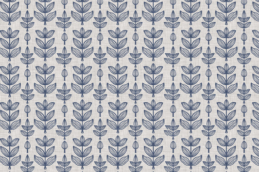 French Blue Botanical Removable peel and stick wallpaper