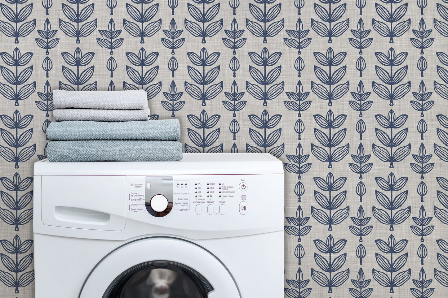 French Blue Botanical Removable peel and stick wallpaper