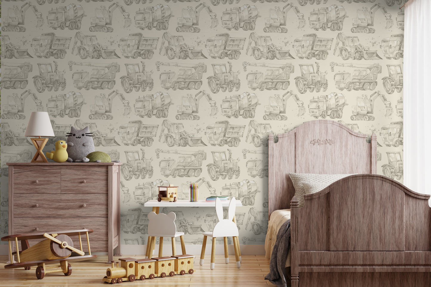 Heavy Equipment Removable Peel And Stick Wallpaper