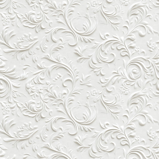White vintage floral removable peel and stick wallpaer
