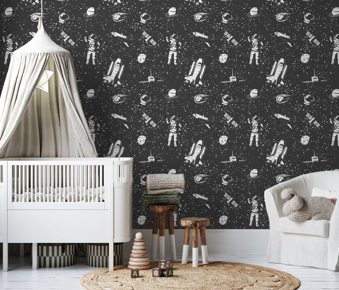 Rocket To The Moon Removable Peel And Stick Wallpaper