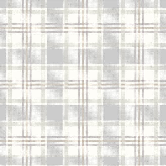 Gray Tartan plaid removable peel and stick wallpaper