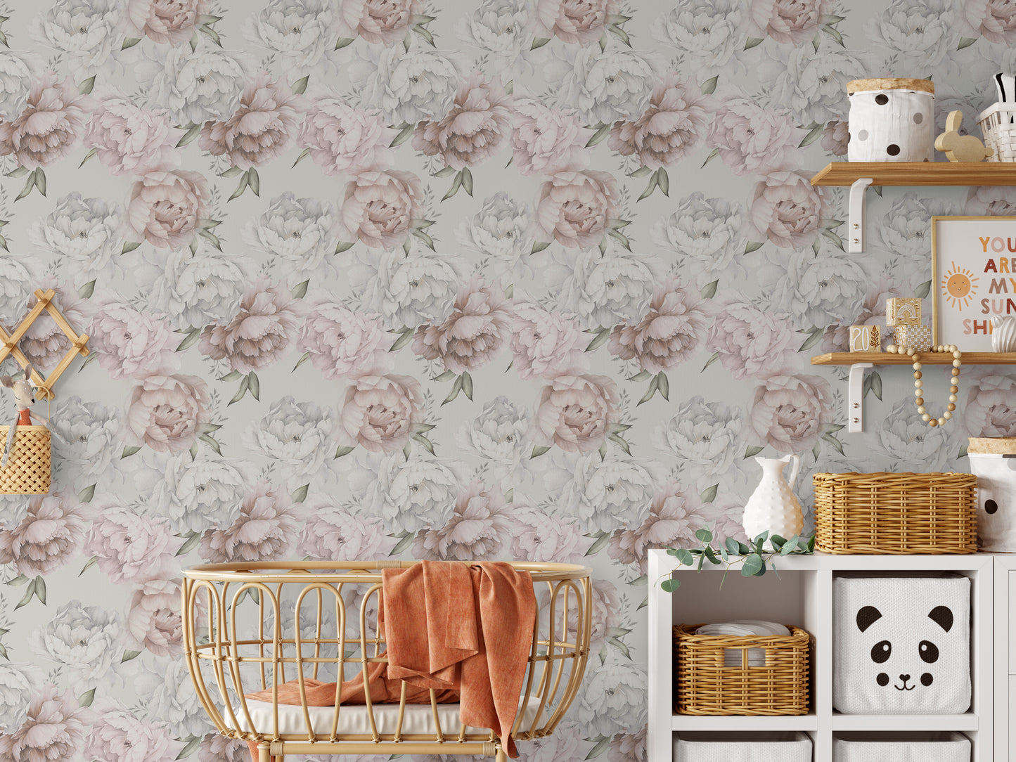 Always Lady Like Pastel Peony Removable Peel And Stick Wallpaper
