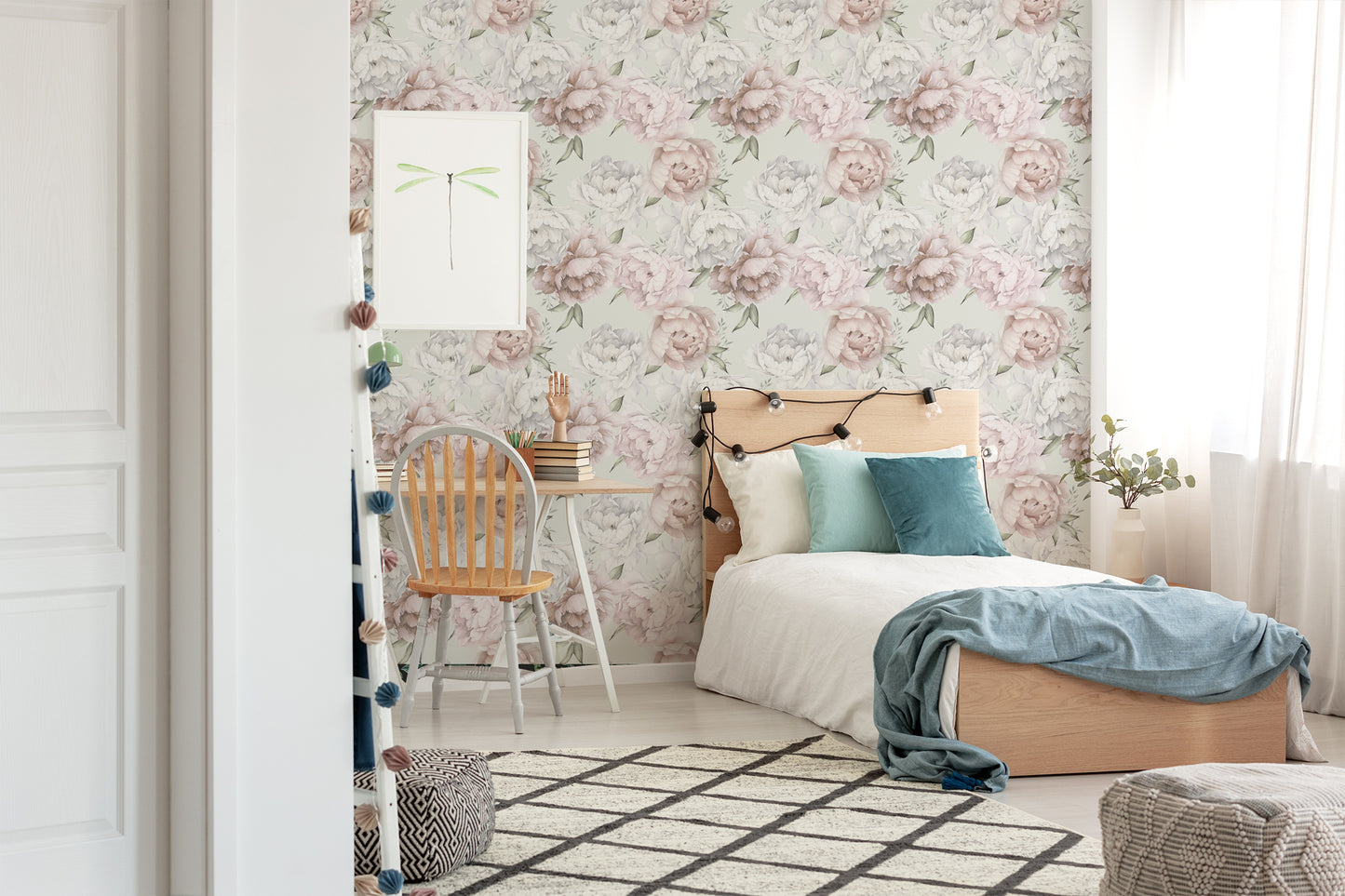 Always Lady Like Pastel Peony Removable Peel And Stick Wallpaper