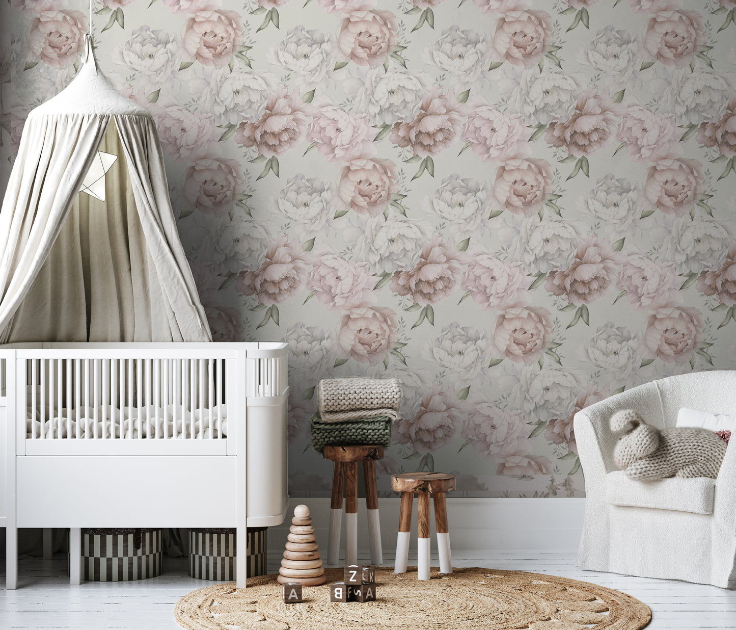 Always Lady Like Pastel Peony Removable Peel And Stick Wallpaper