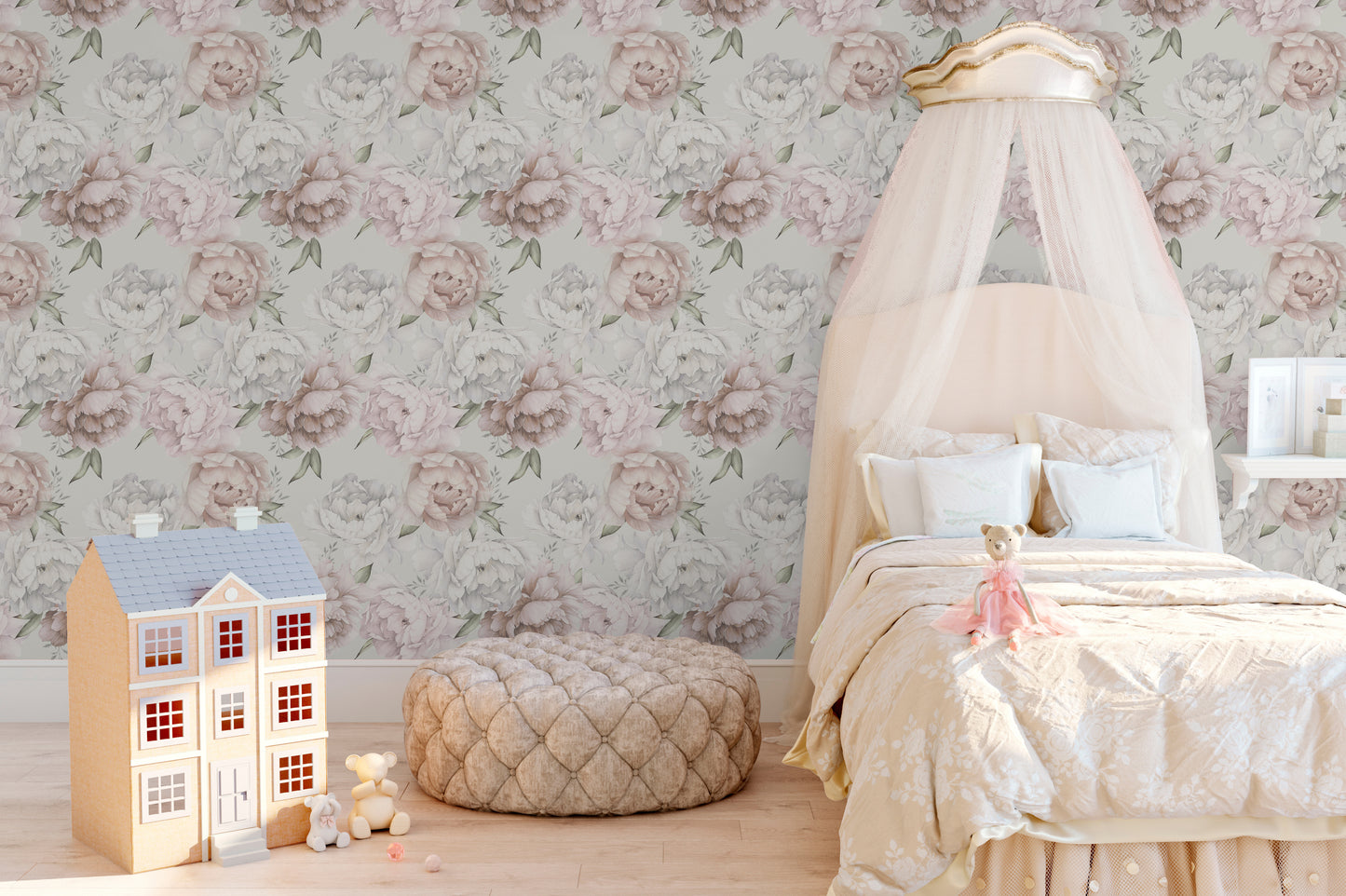 Always Lady Like Pastel Peony Removable Peel And Stick Wallpaper
