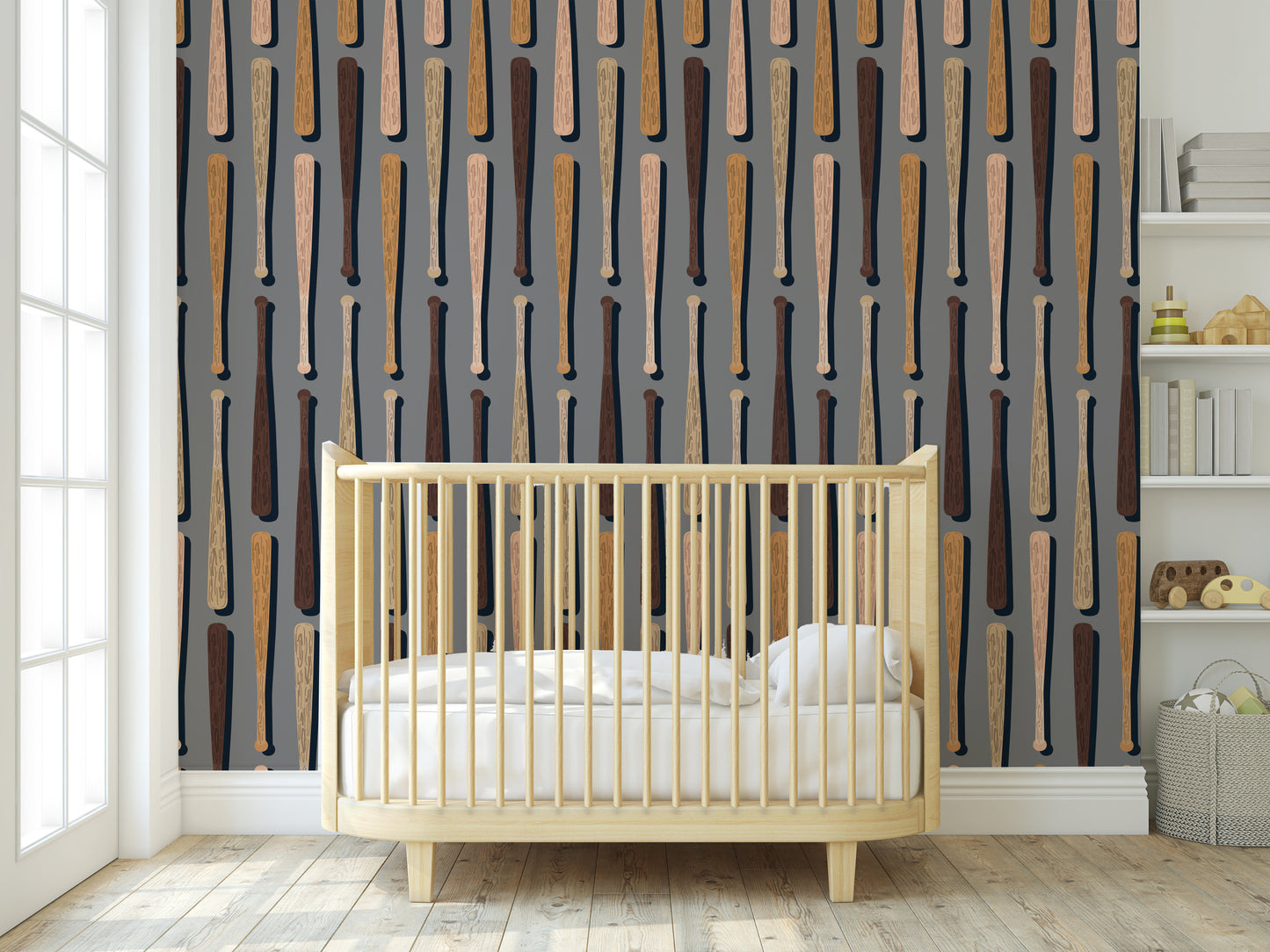 Baseball Bats Removable Peel And Stick Wallpaper