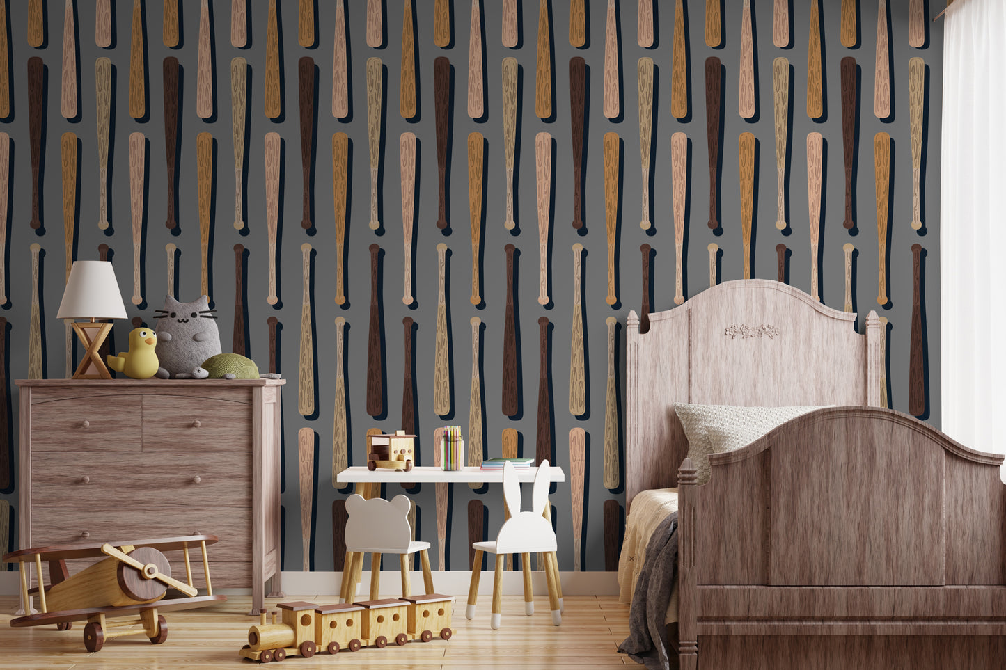 Baseball Bats Removable Peel And Stick Wallpaper