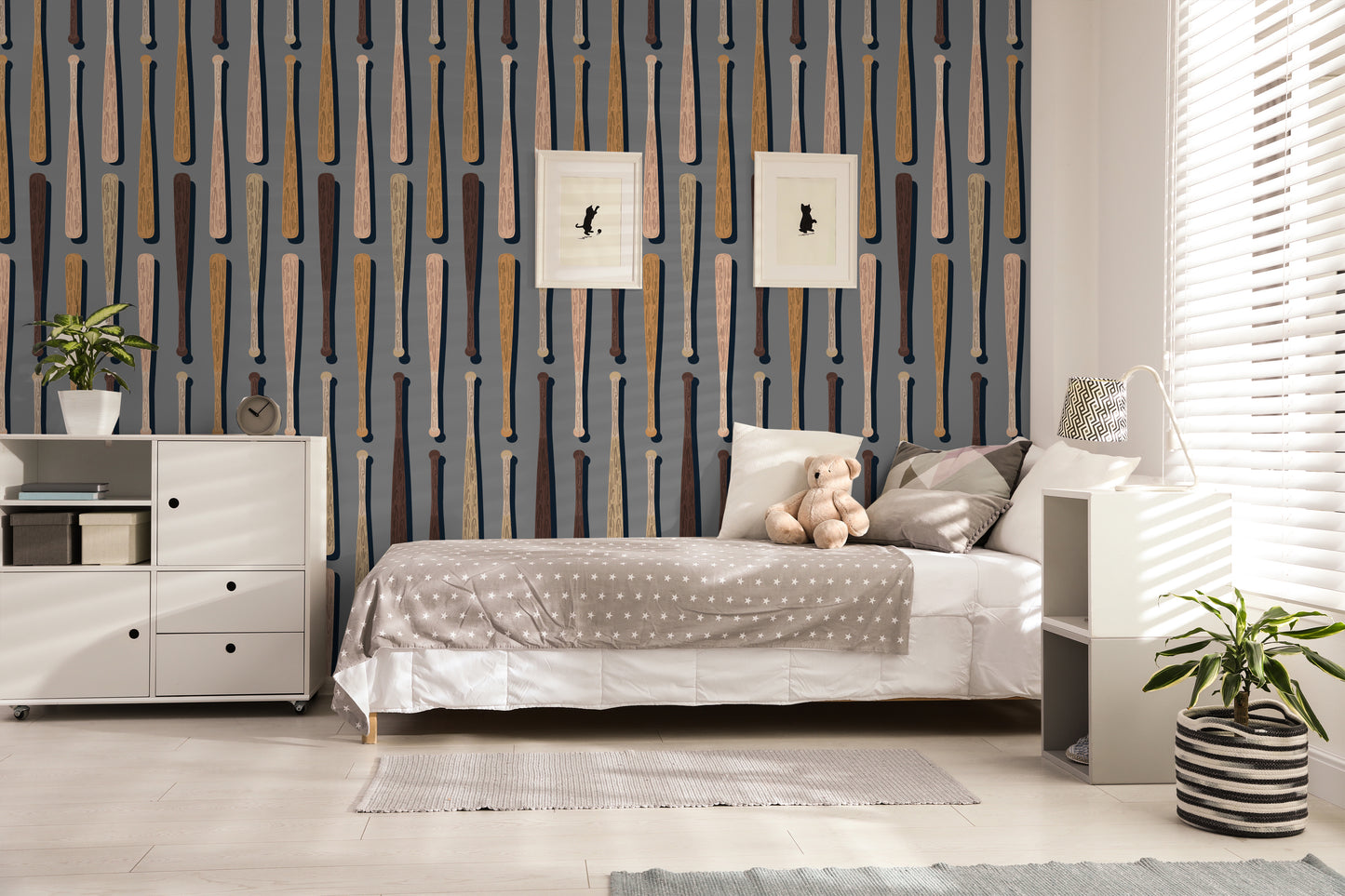 Baseball Bats Removable Peel And Stick Wallpaper