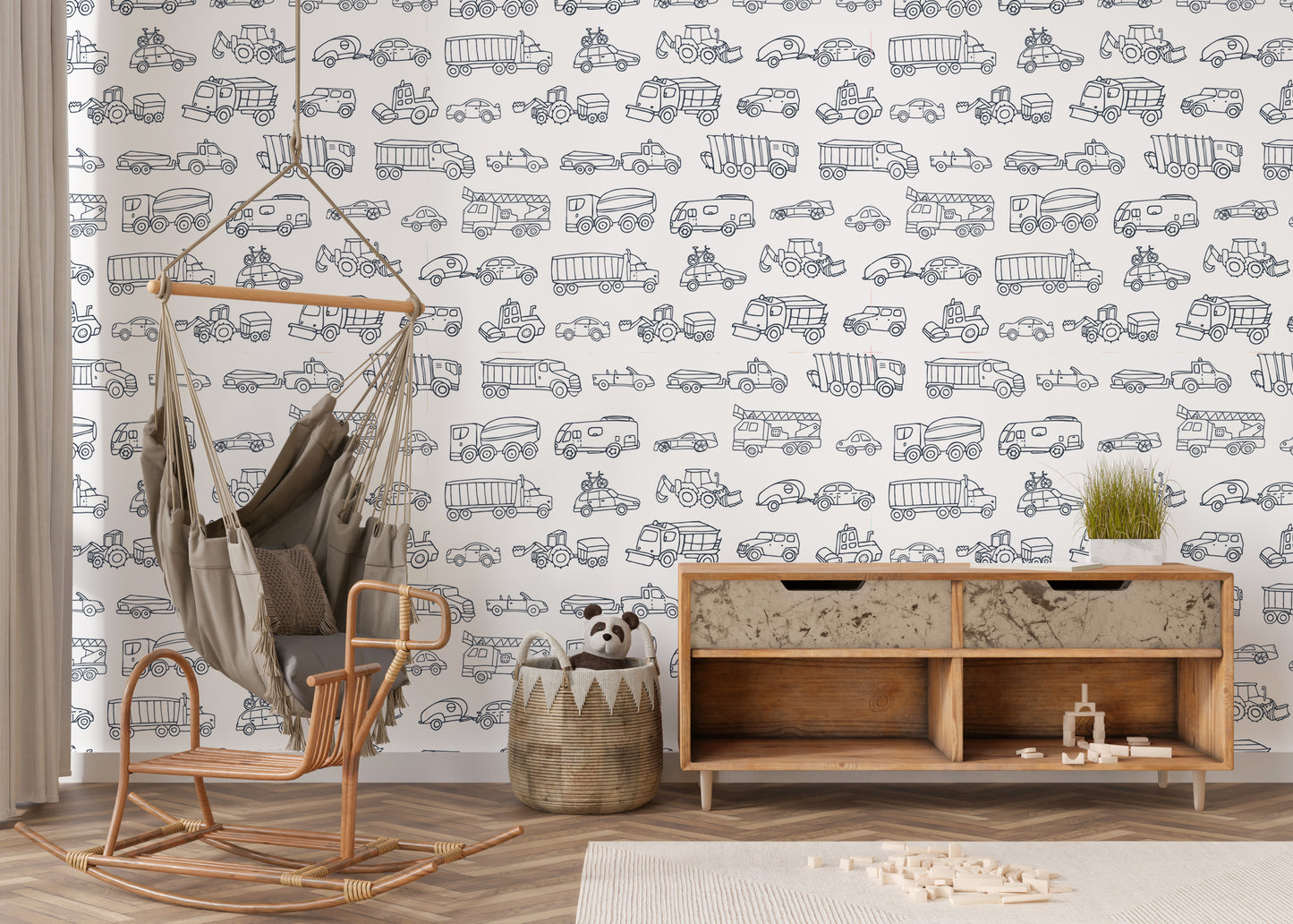 Cars And Trucks Removable Peel And Stick Wallpaper