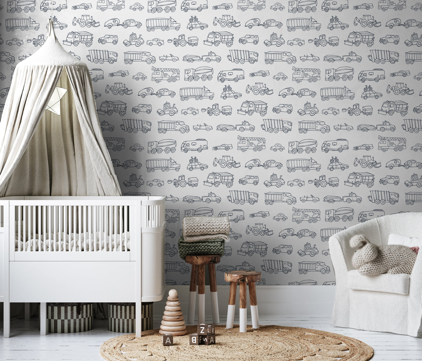 Cars And Trucks Removable Peel And Stick Wallpaper