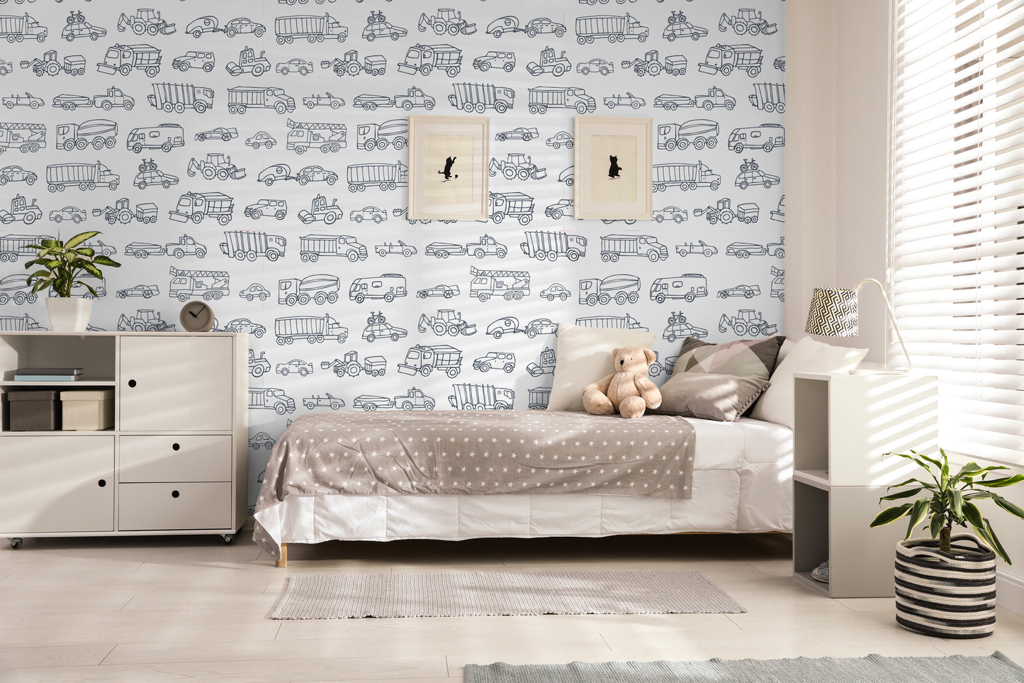 Cars And Trucks Removable Peel And Stick Wallpaper