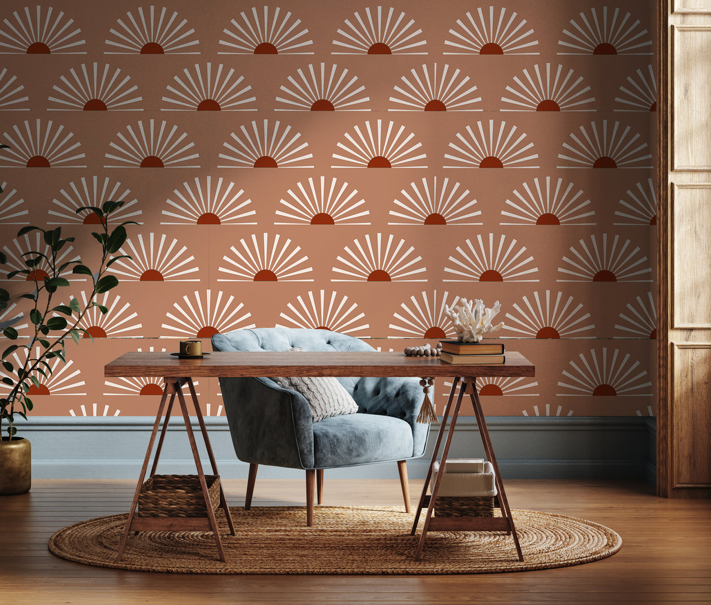 Boho wallpaper Sunset Removable Peel And Stick Wallpaper
