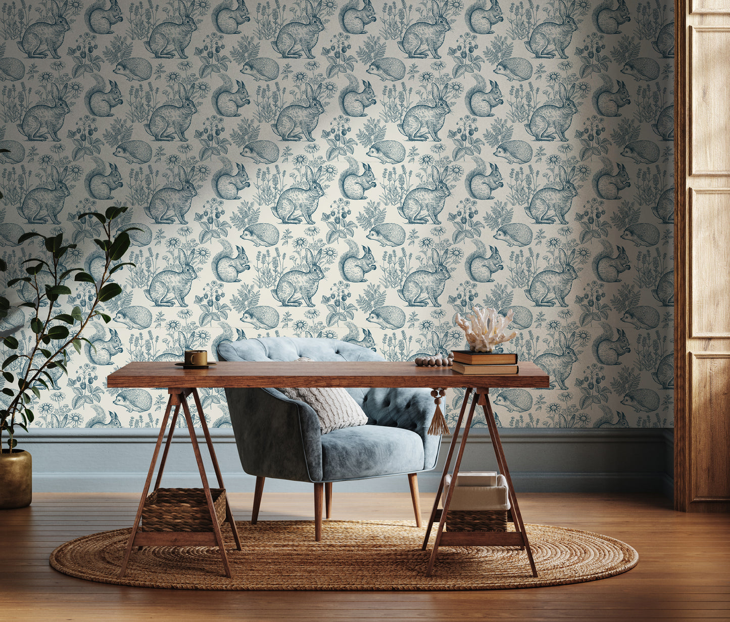 Chubby Bunnies Peel And Stick Removable Wallpaper