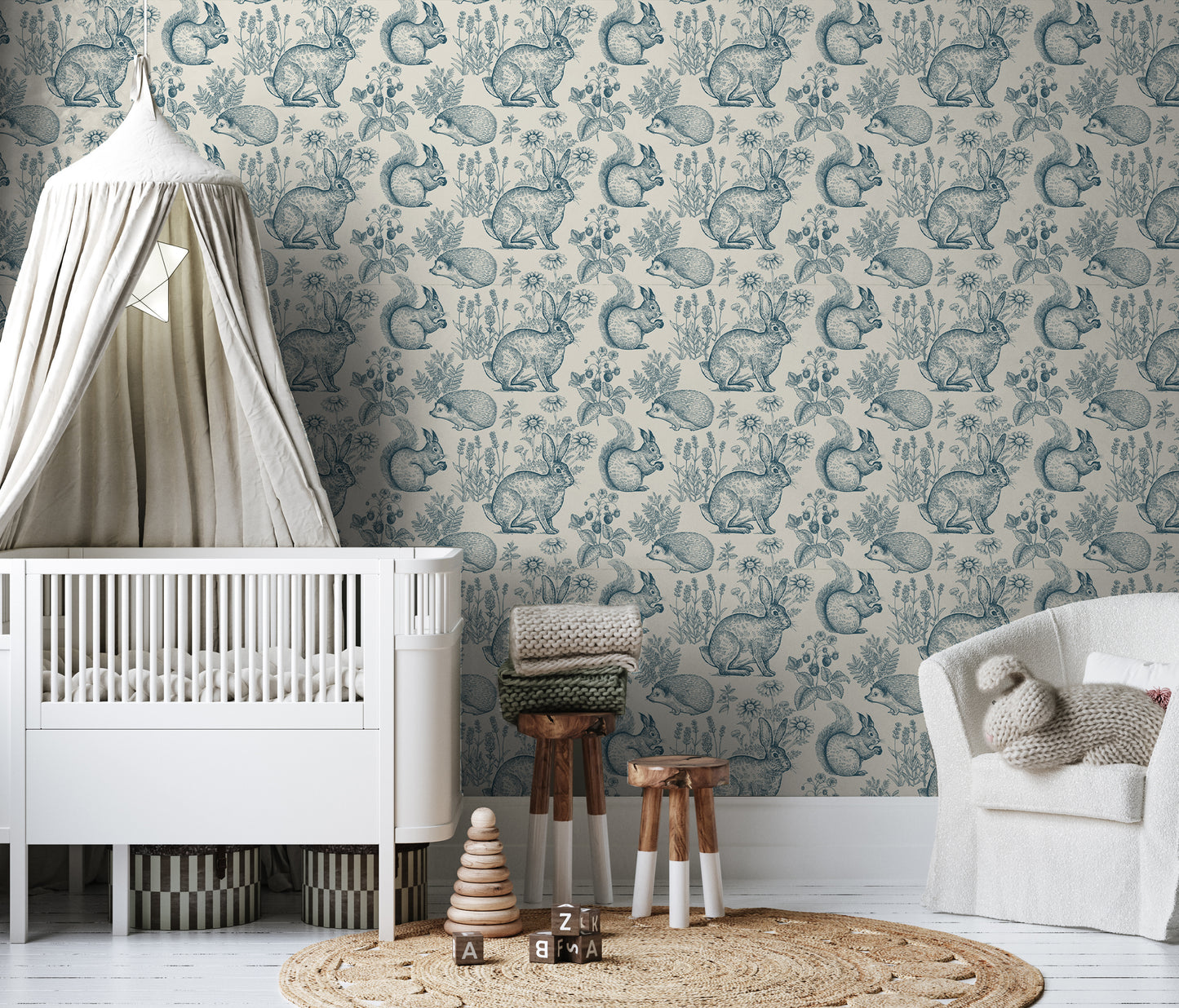 Chubby Bunnies Peel And Stick Removable Wallpaper