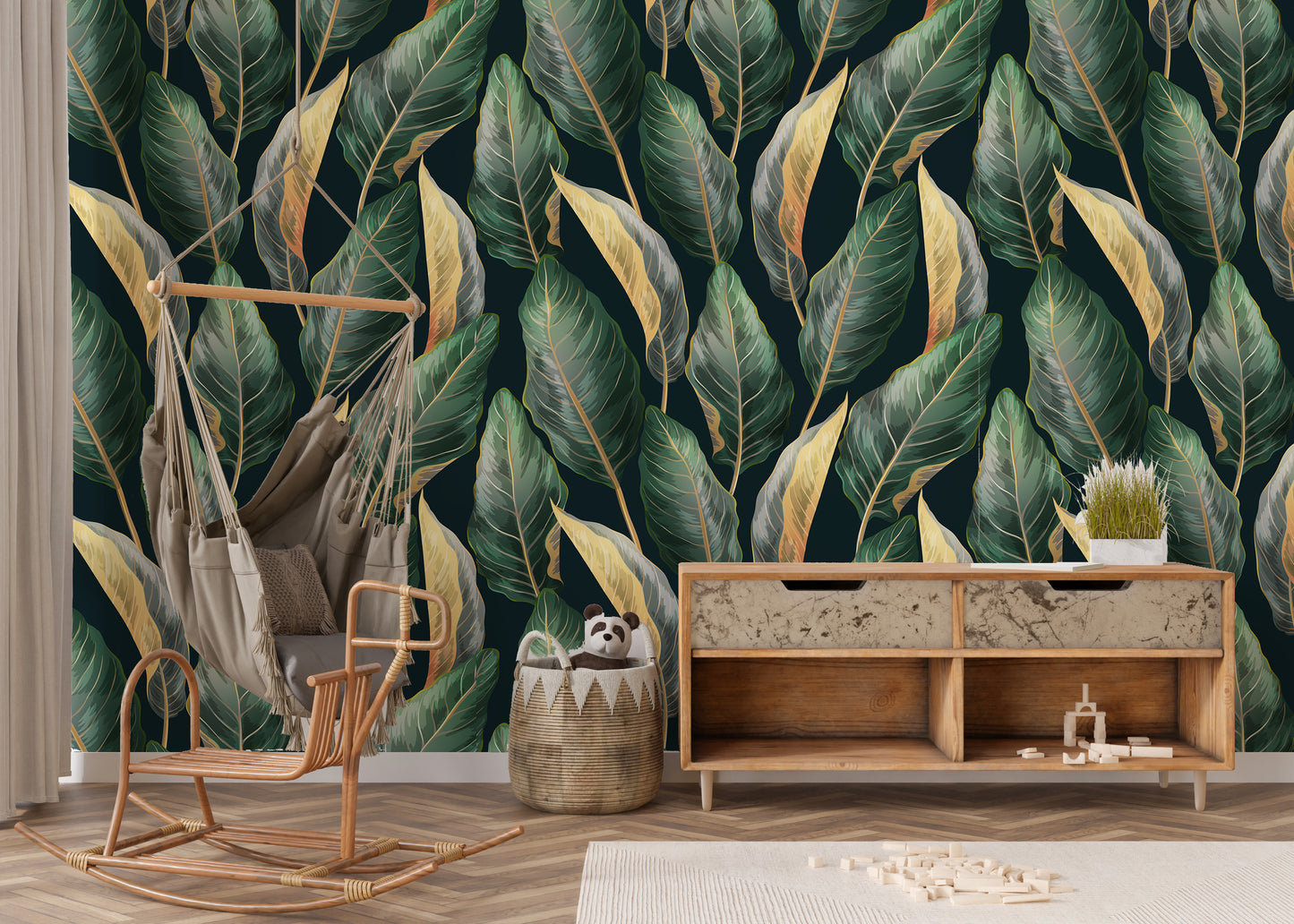 Dark Tropical Removable Peel And Stick Wallpaper