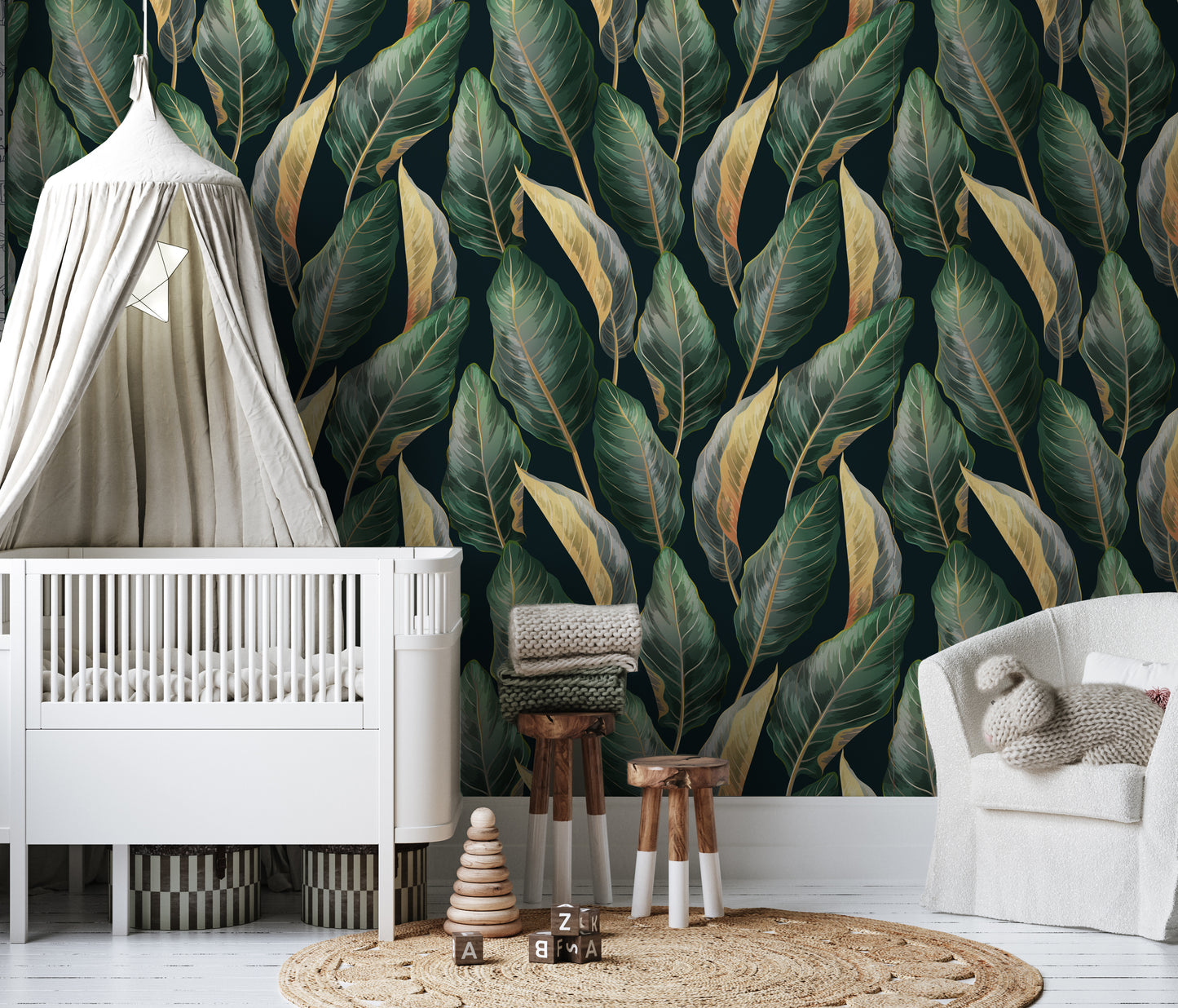 Dark Tropical Removable Peel And Stick Wallpaper