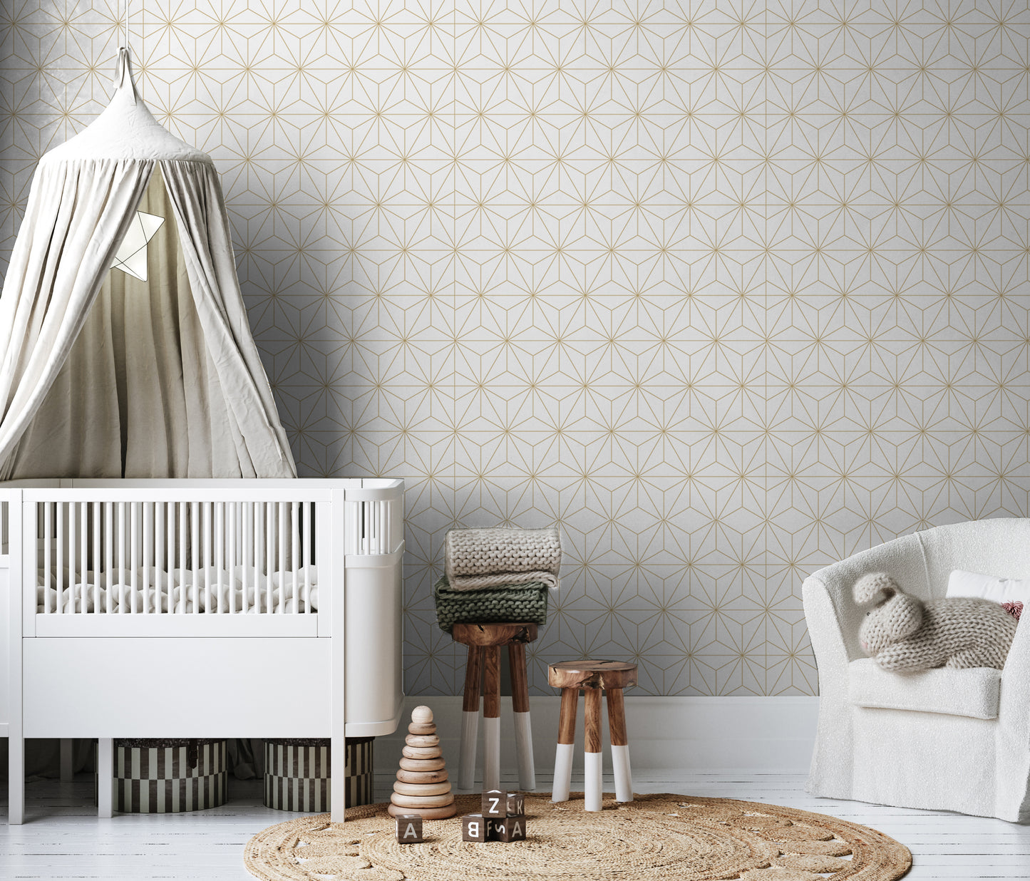 Elegant Gatsby Beige Geometric Removable Peel And Stick Wallpaper