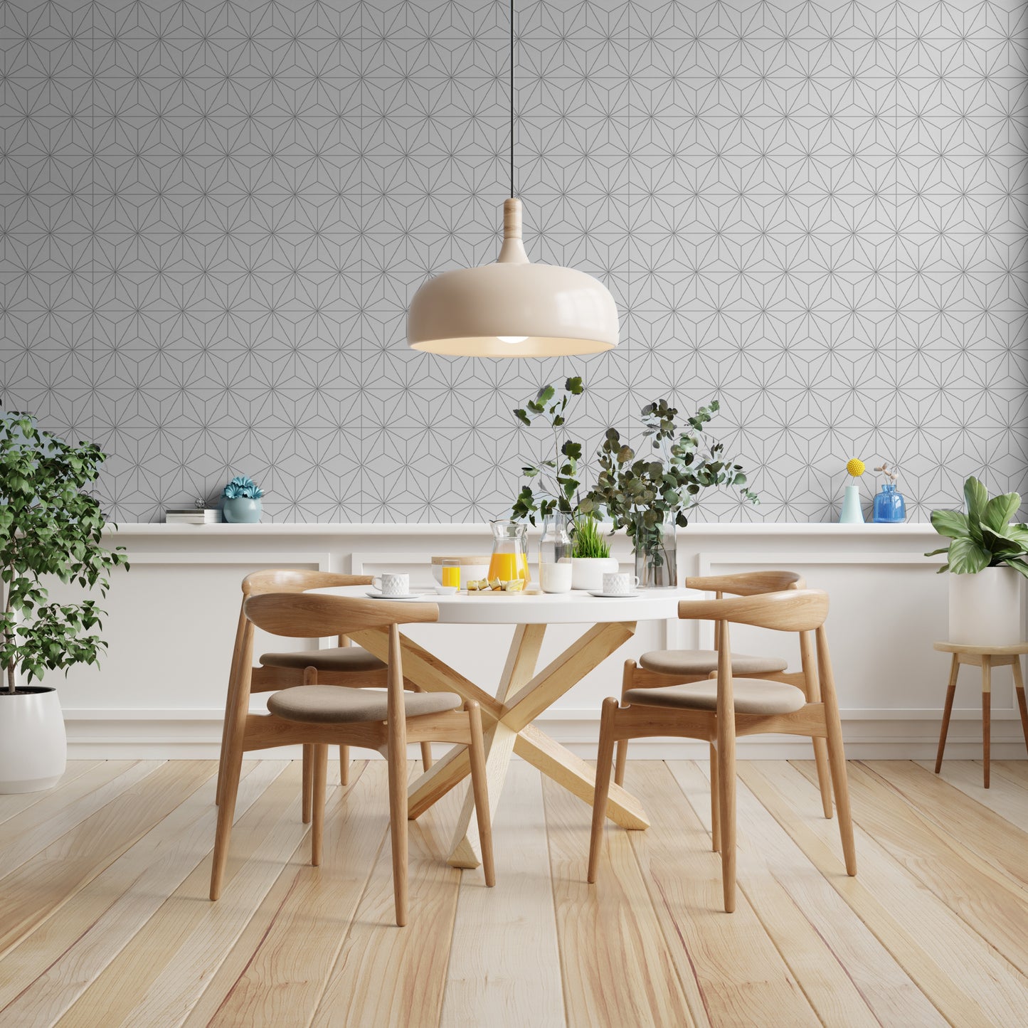 Elegant Gatsby Gray Geometric Removable Peel And Stick Wallpaper