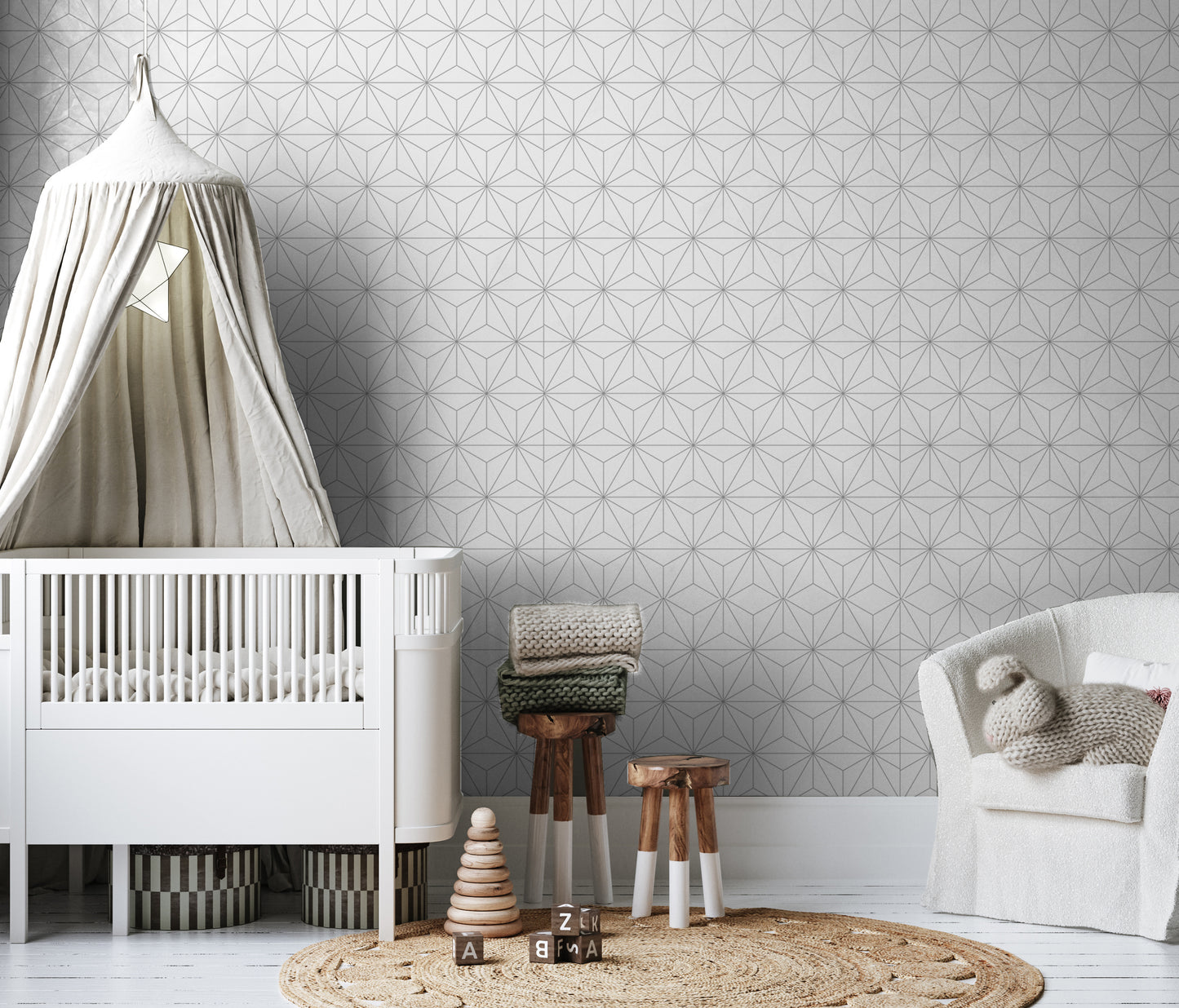 Elegant Gatsby Gray Geometric Removable Peel And Stick Wallpaper
