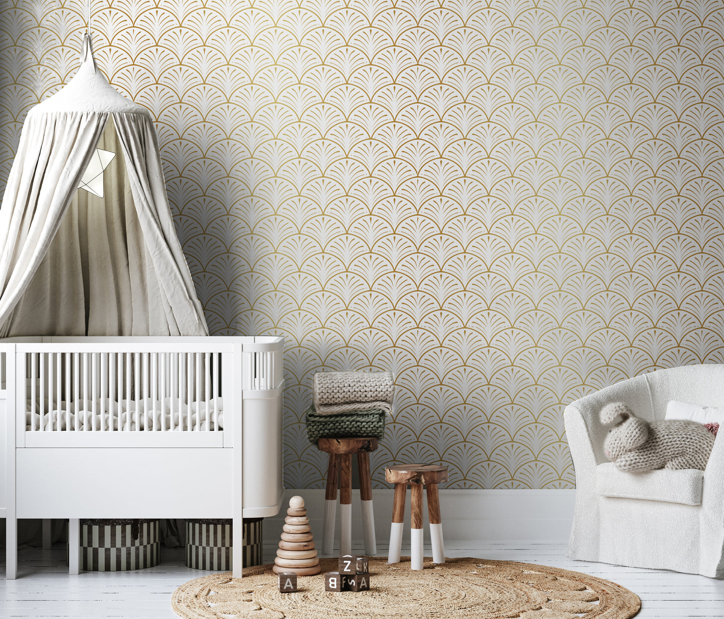 Gold Art Deco Removable Peel And Stick Wallpaper
