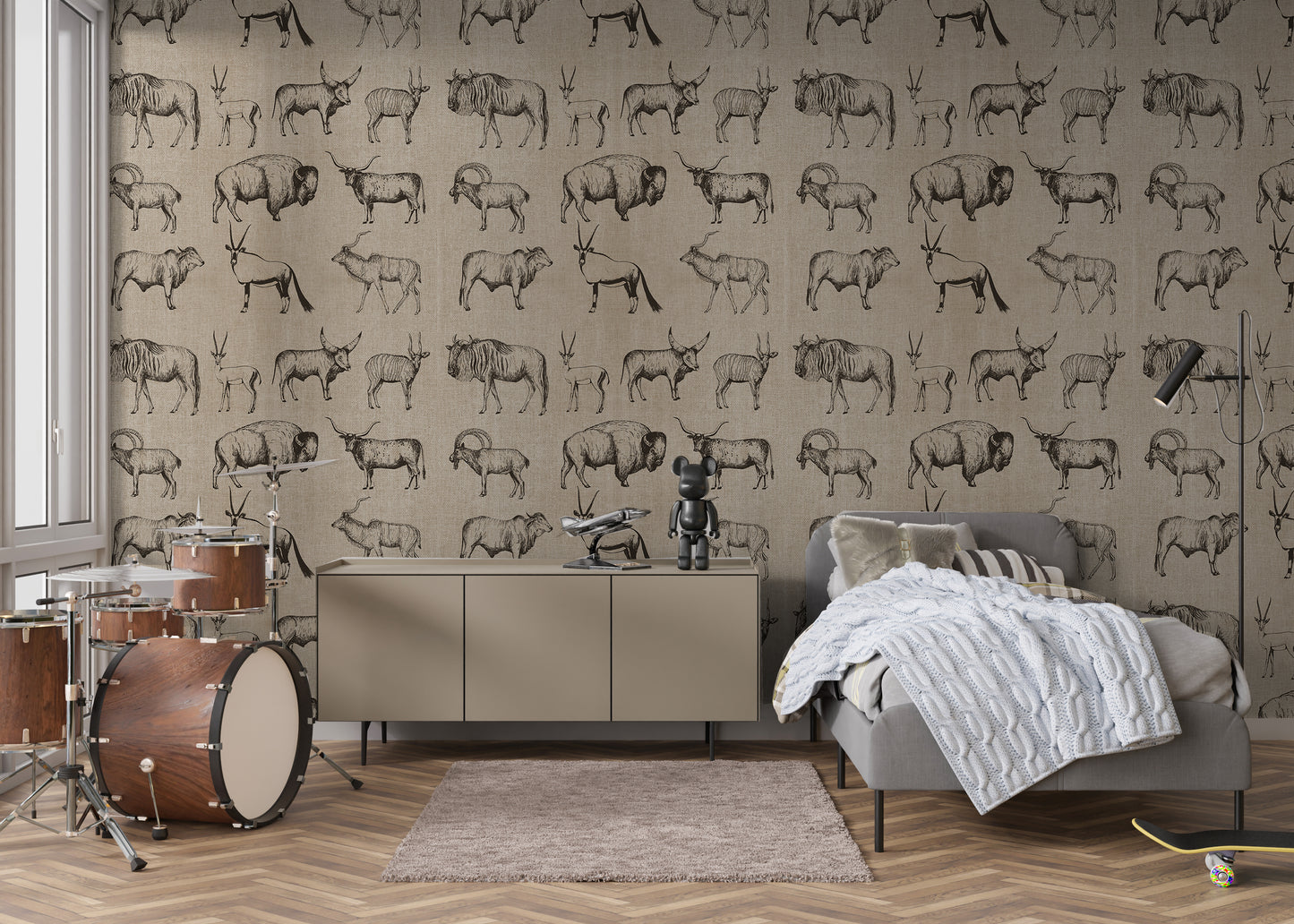 Buffalo And Bison Removable Peel And Stick Wallpaper