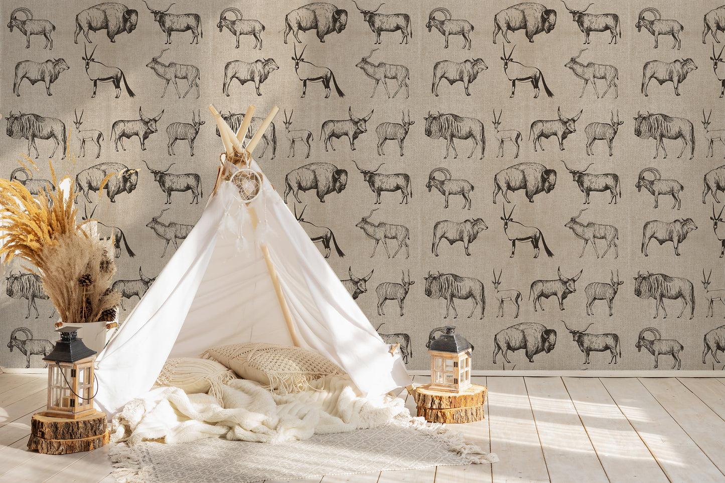 Buffalo And Bison Removable Peel And Stick Wallpaper