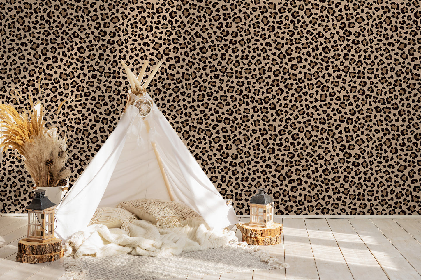 Lazy Leopard Removable Peel And Stick Wallpaper
