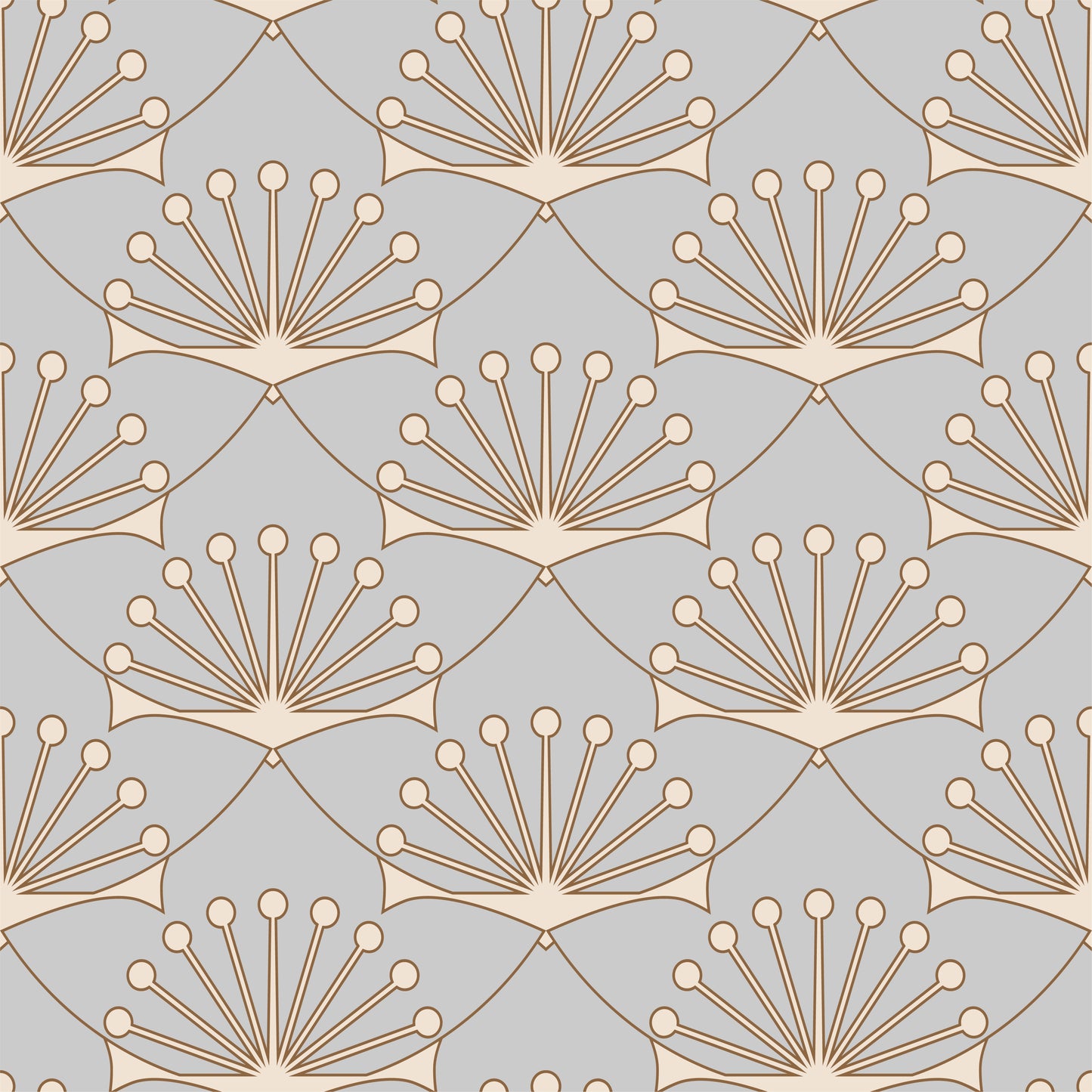 Art Deco Style Lotus Flower Removable Peel And Stick Wallpaper