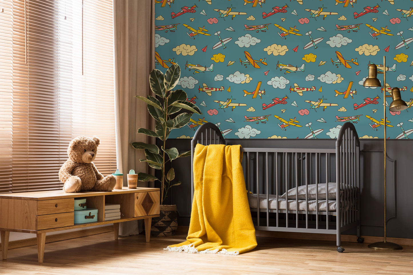 Colorful Airplane Removable Peel And Stick Wallpaper