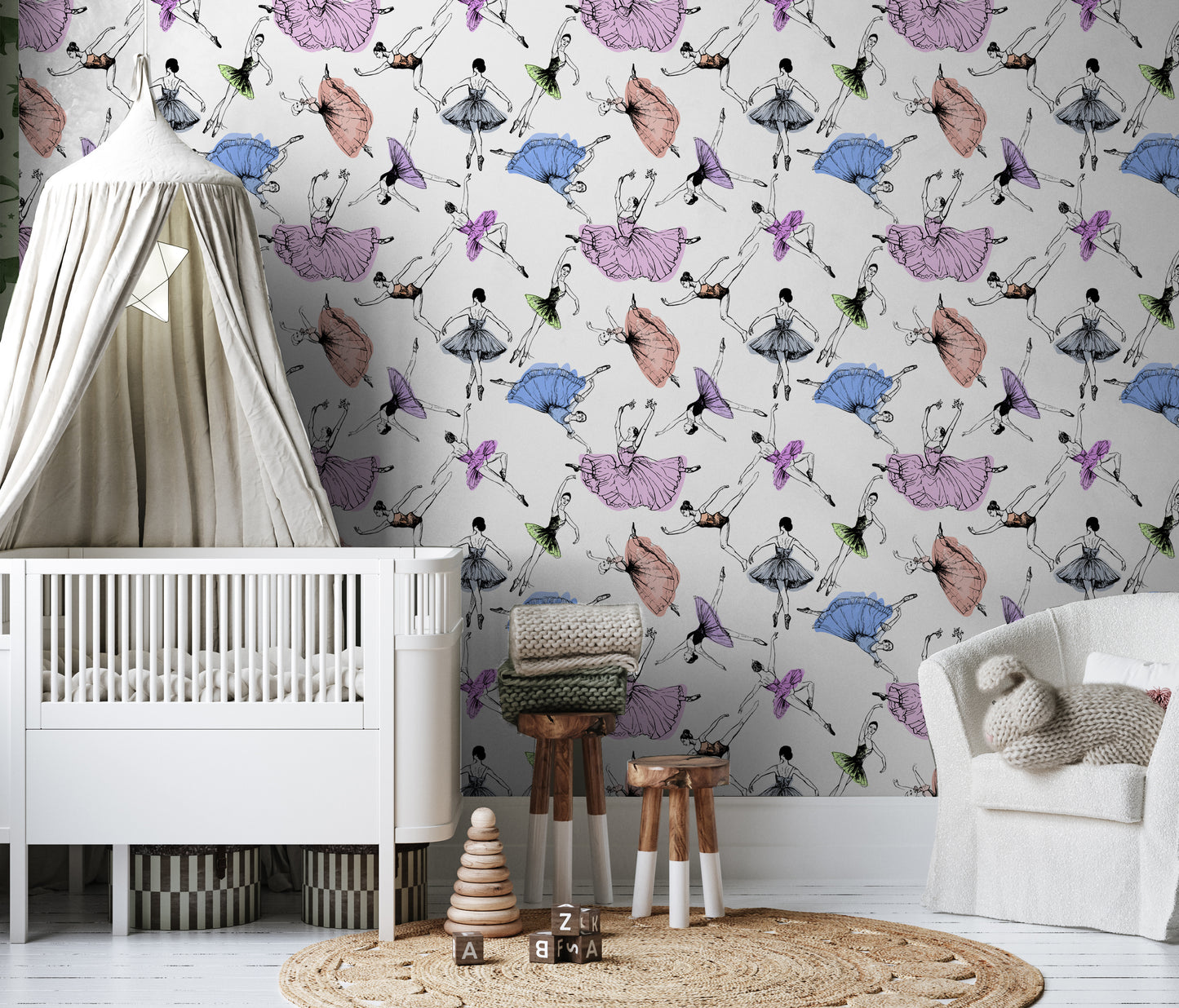 Twinkle Toes Ballerina Removable Peel And Stick Wallpaper
