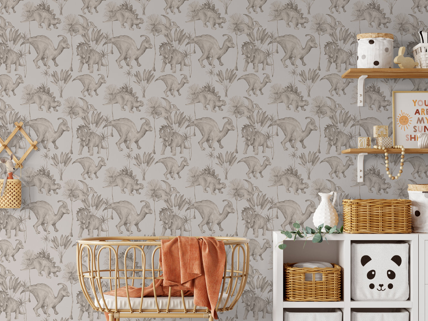 Dinosaur Herbivores Removable Peel And Stick Wallpaper