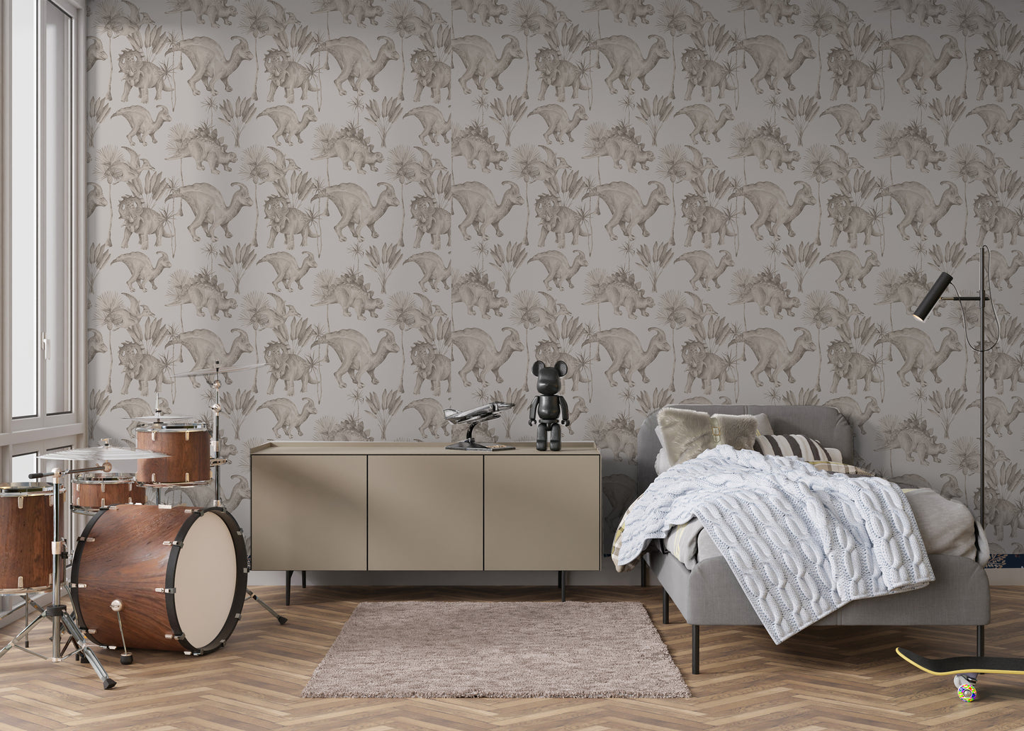 Dinosaur Herbivores Removable Peel And Stick Wallpaper