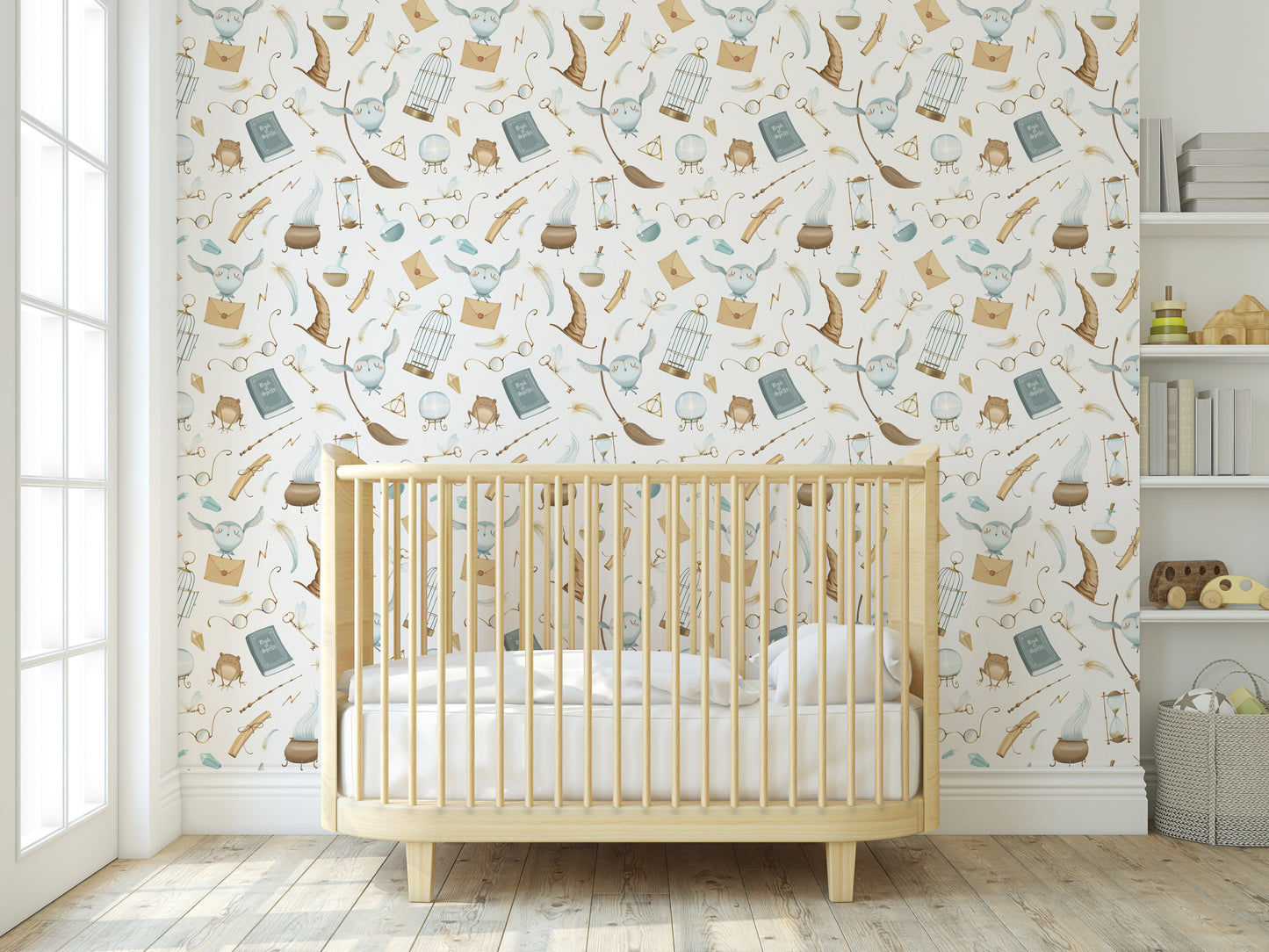 Harry Potter inspired removable peel and stick nursery wallpaper