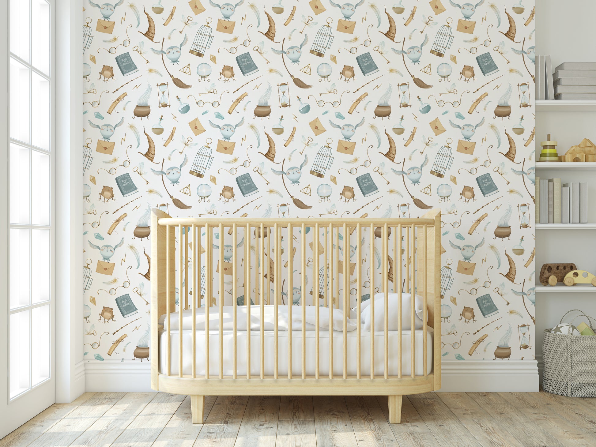 Harry Potter inspired removable peel and stick nursery wallpaper
