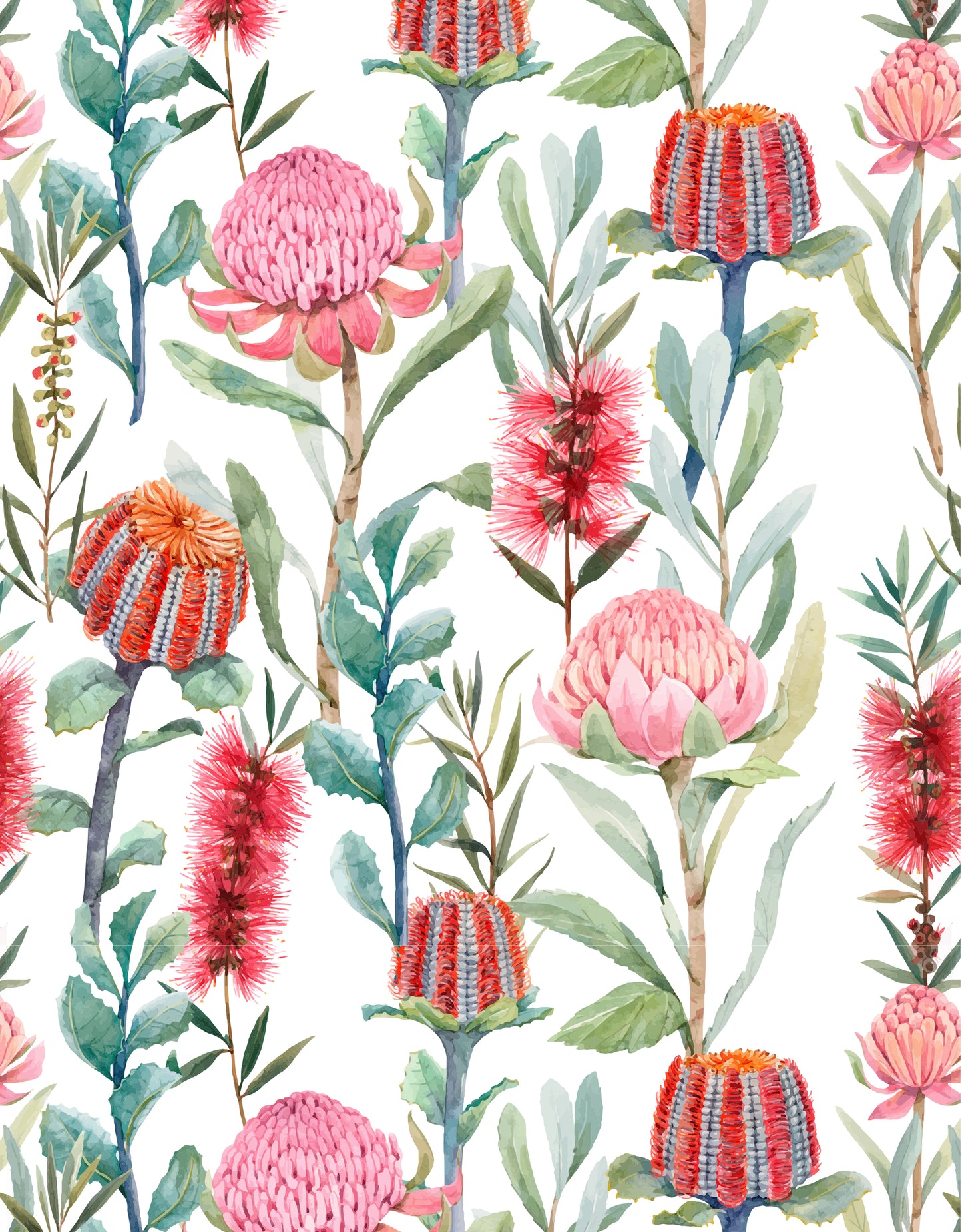 Watercolor Wildflower Removable Peel And Stick Wallpaper