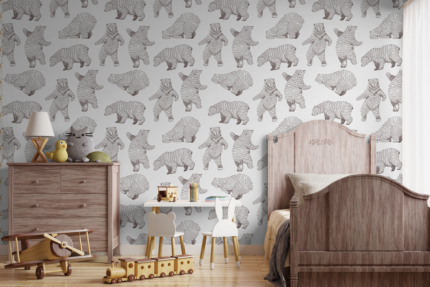 Bear Wallpaper removable peel and stick wallpaper