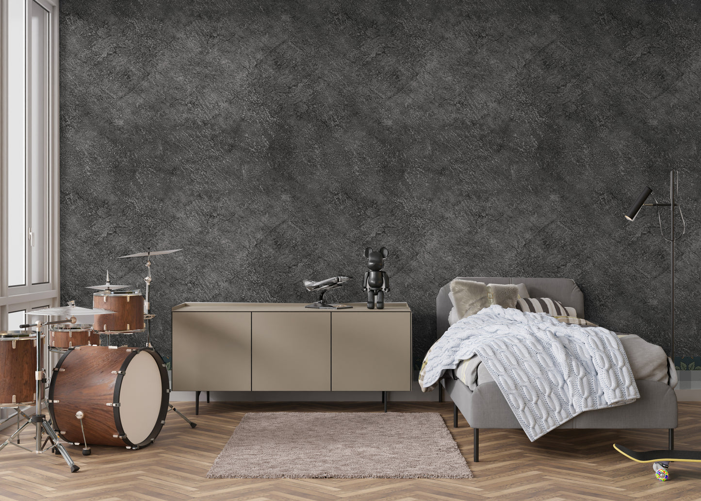 Gray Concrete Removable Peel And Stick Wallpaper