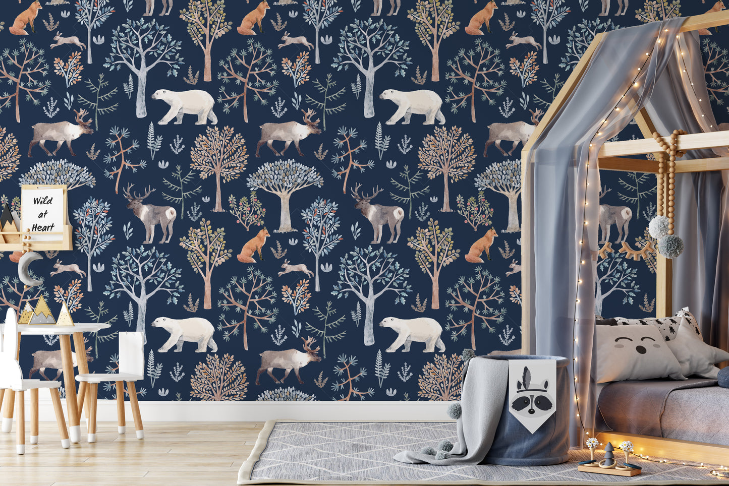 Woodland Bear Fox And Moose Removable Peel And Stick Wallpaper