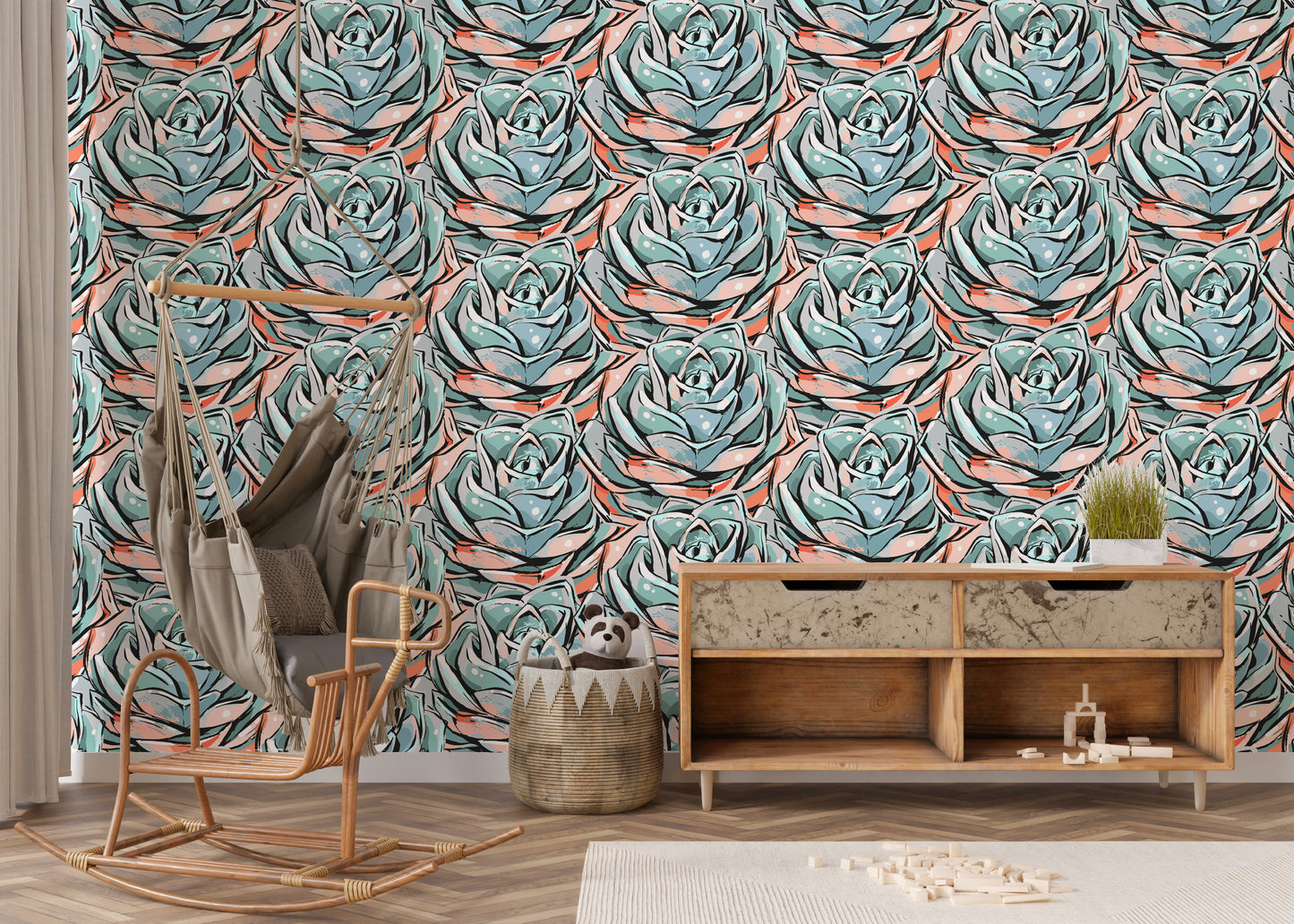 Sweet Succulent Removable Peel And Stick Wallpaper
