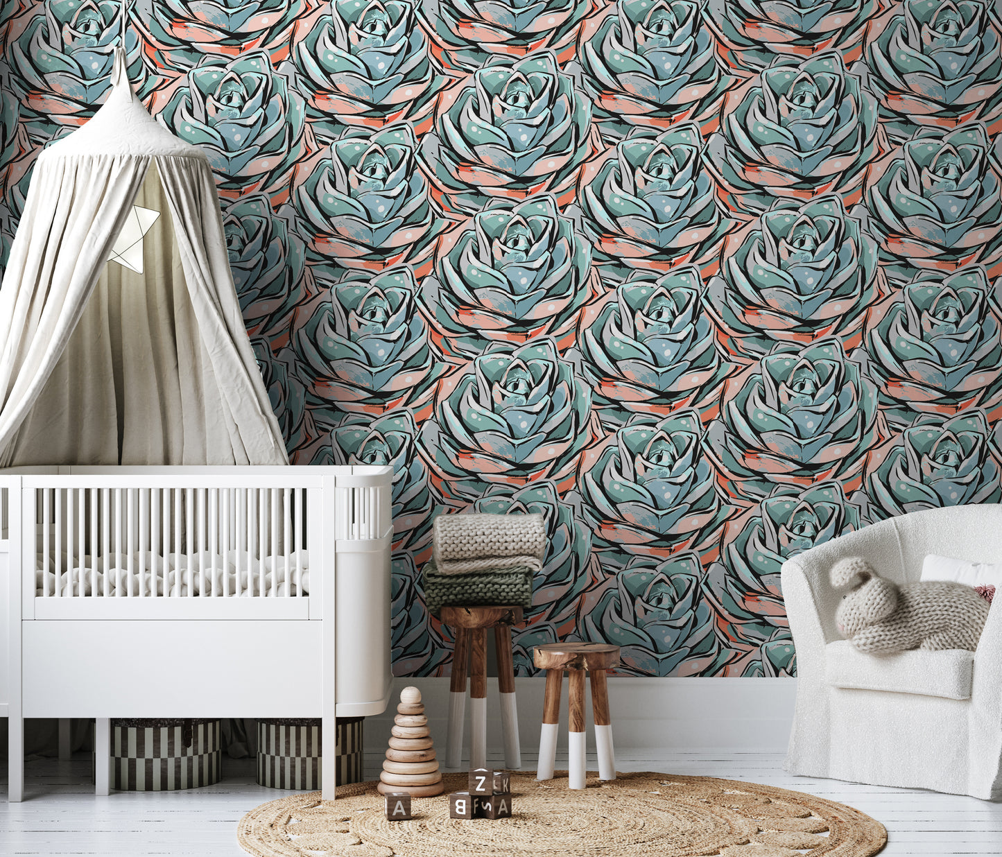 Sweet Succulent Removable Peel And Stick Wallpaper