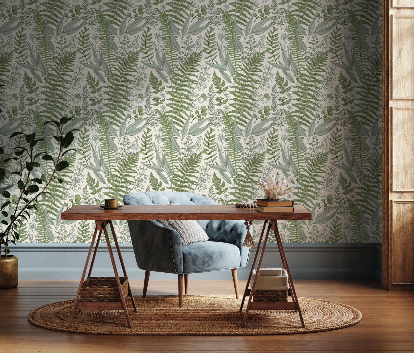 vintage floral in a home office