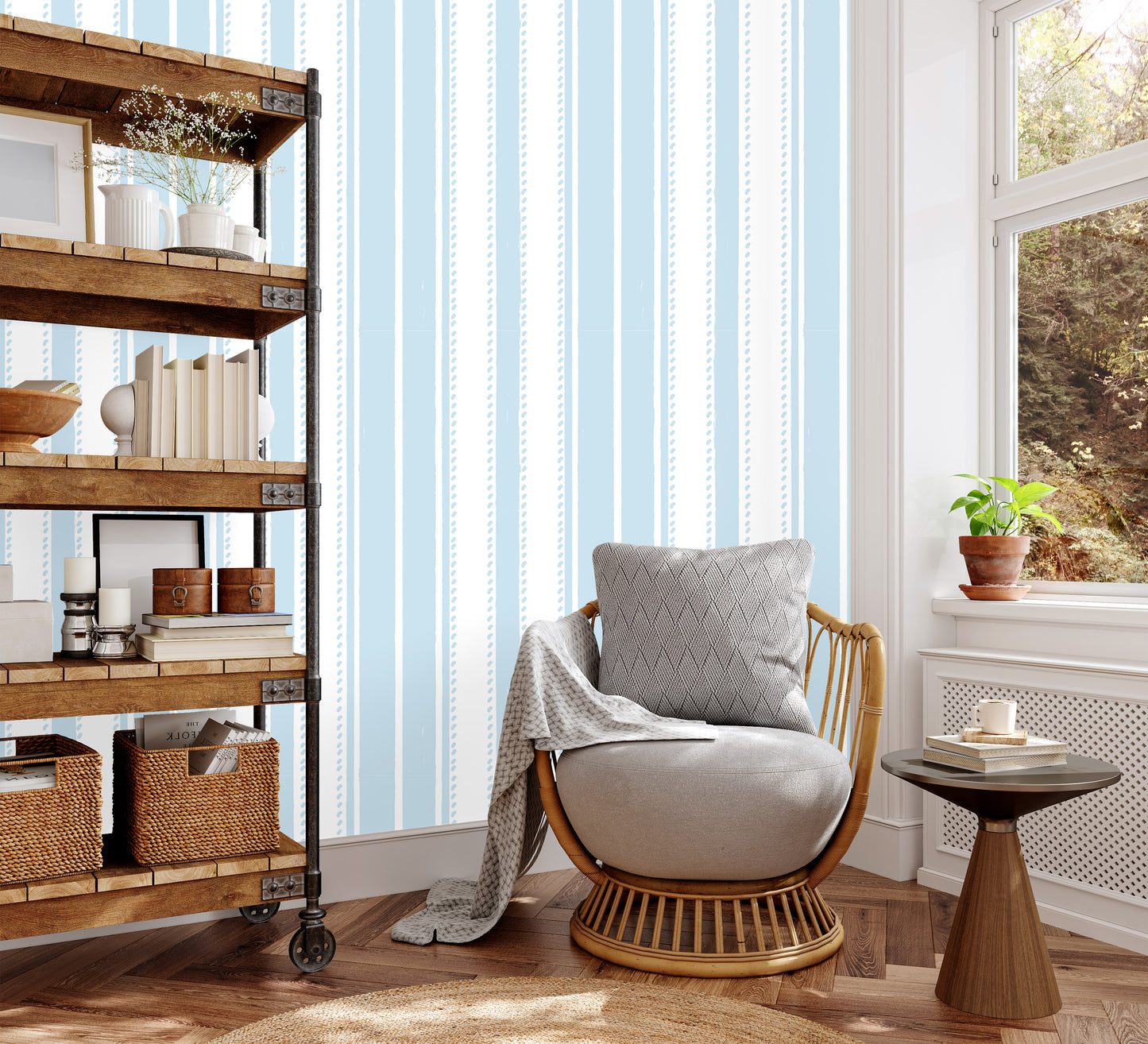 powder blue stripe wallpaper removable peel and stick wallpaper