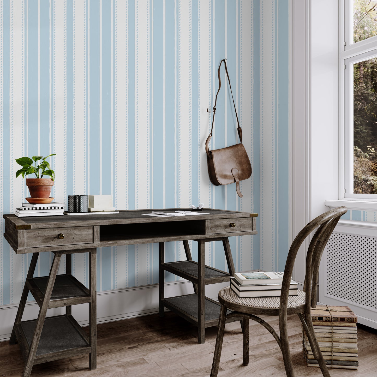 powder blue stripe wallpaper removable peel and stick wallpaper