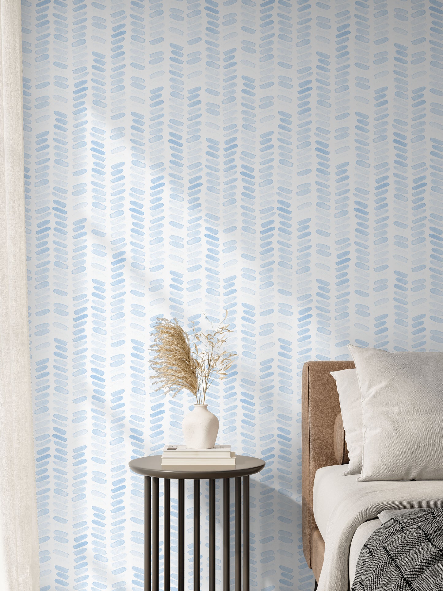 soft blue geometric removable peel and stick wallpaper