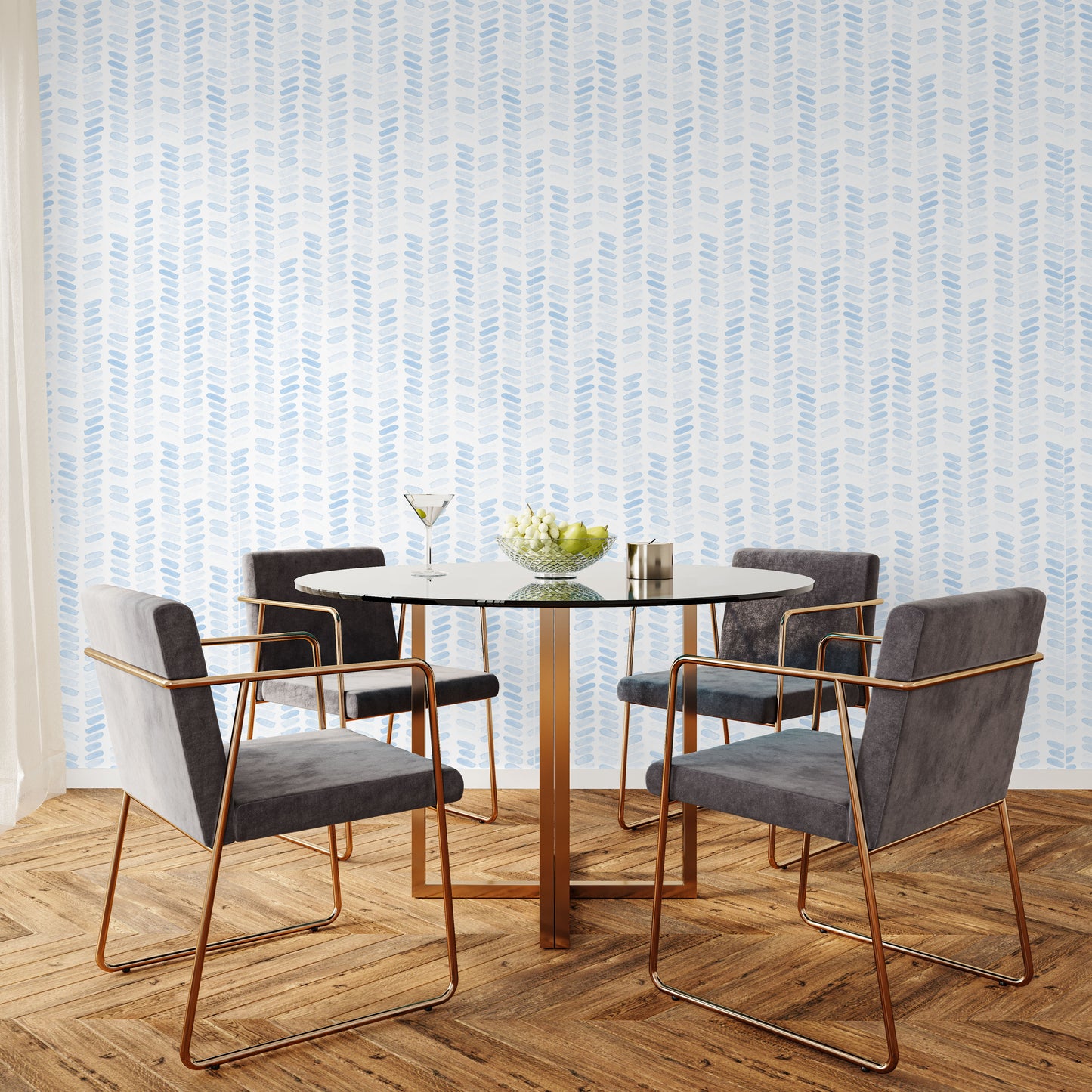 soft blue geometric removable peel and stick wallpaper