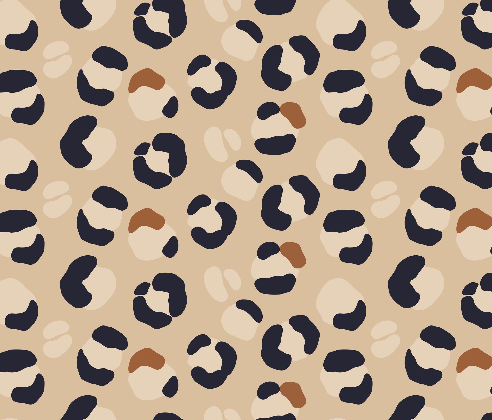 up close of the leopard print wallpaper pattern