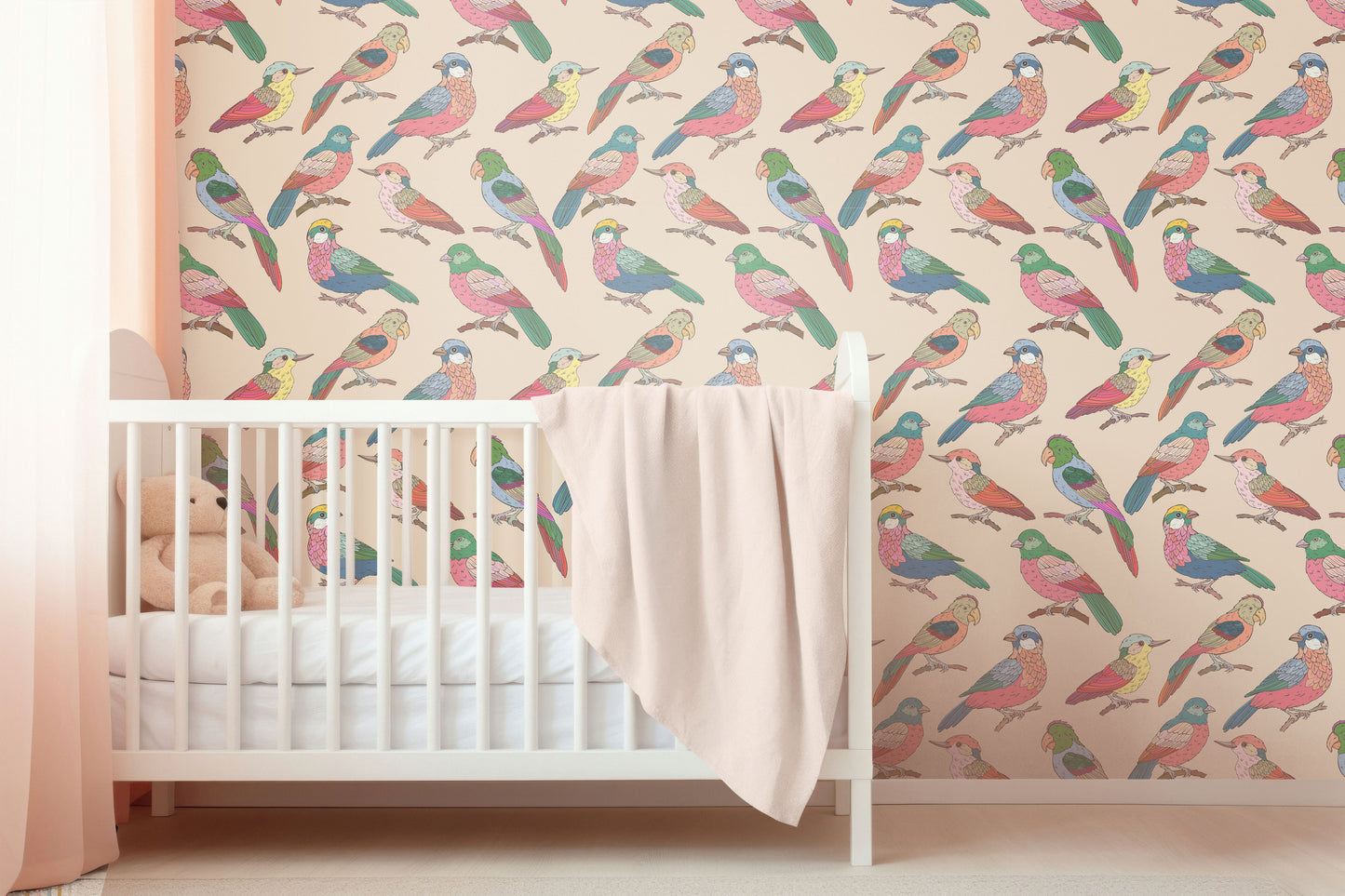 colorful Parrots removable peel and stick wallpaper (Copy)