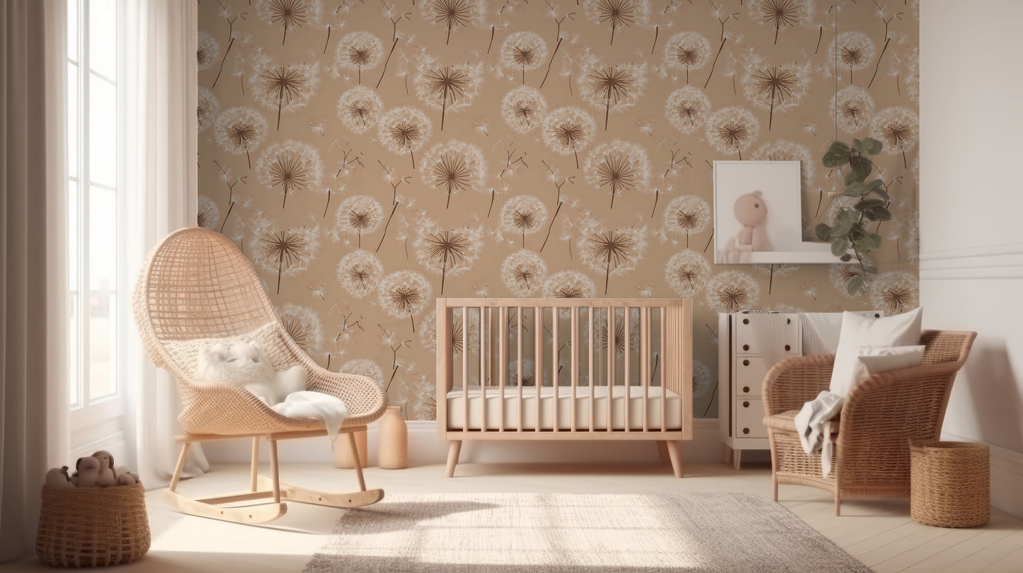 Dandelion Wish removable peel and stick wallpaper